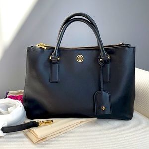 Tory Burch Black Pebble Leather Handbag